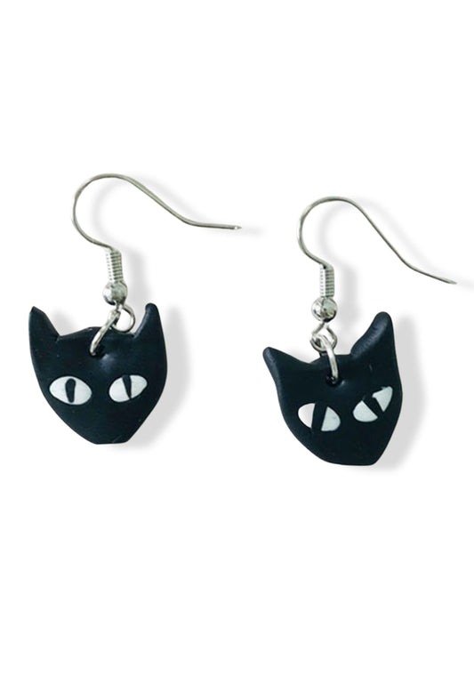 Halloween Fashion Black Cat Earrings