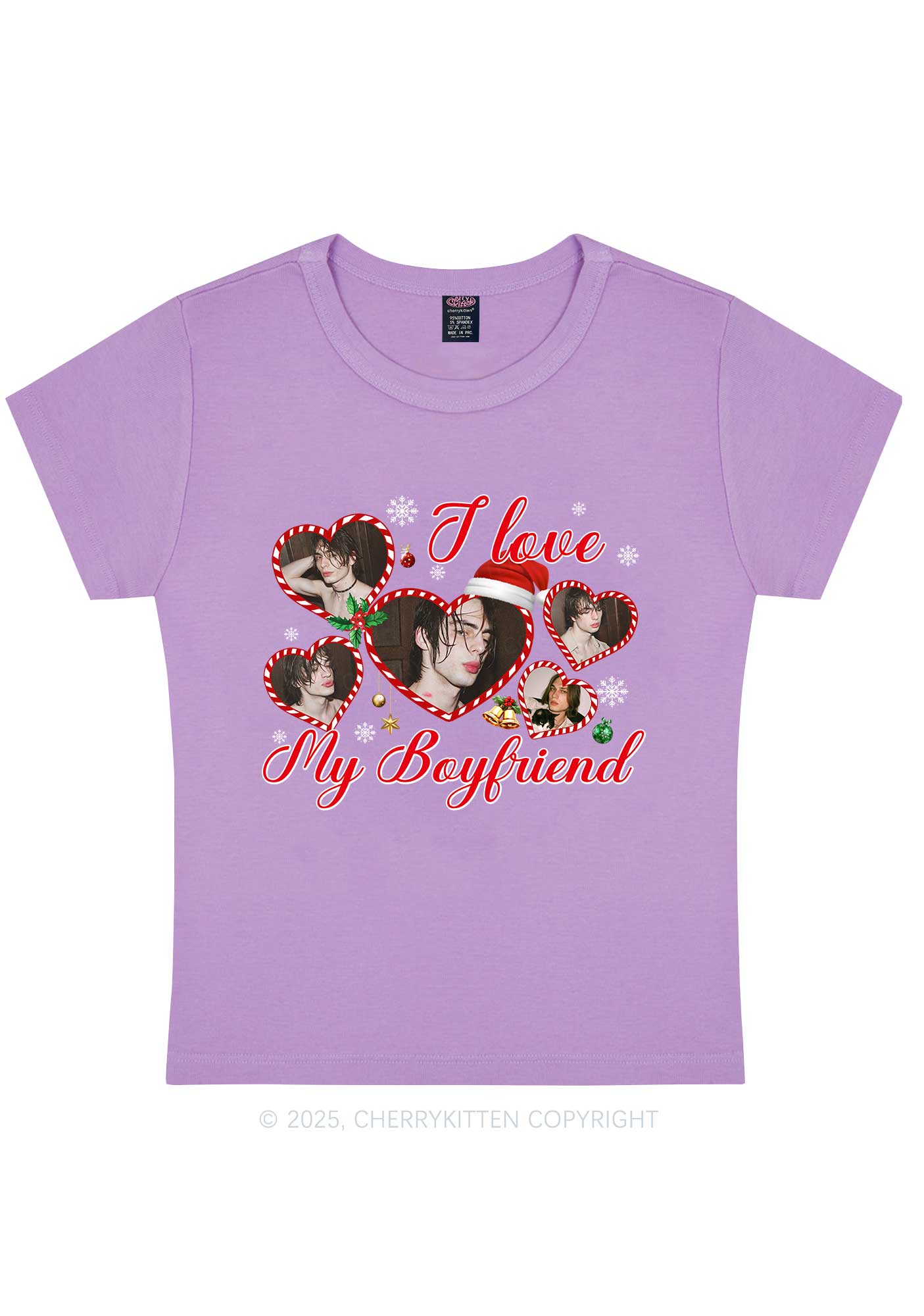 Custom Christmas I Love My GF Y2K Baby Tee Cherrykitten