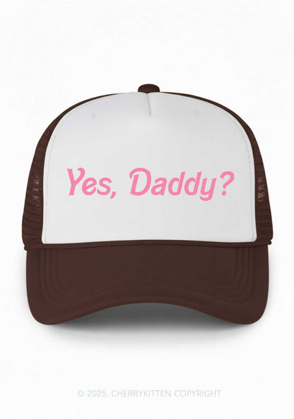 Yes Daddy Valentine's Day Y2K Colorblock Trucker Hat Cherrykitten