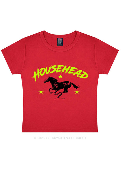 Retro Star Househead Horse Y2K Baby Tee Cherrykitten