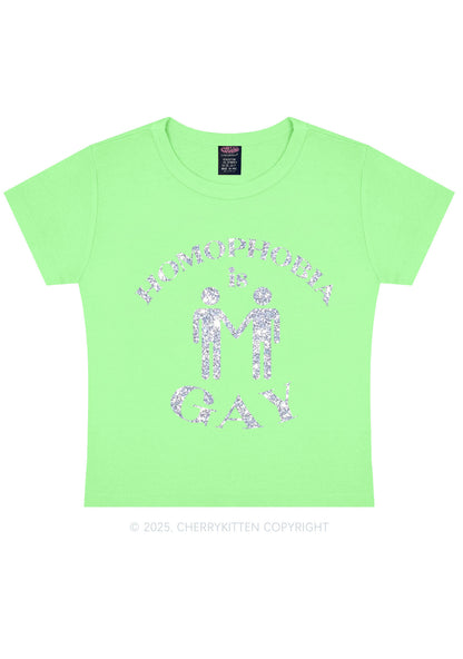 Glitter Homophobia Is Gay Pride Y2K Baby Tee Cherrykitten