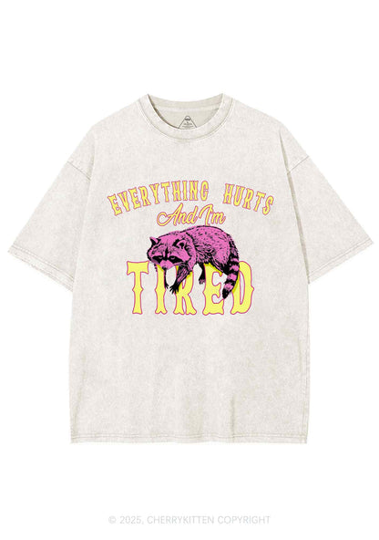 I Am Tried Y2K Shirts Washed Tee Cherrykitten