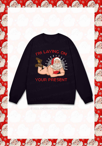 I'm Laying On Your Present Christmas Y2K Sweatshirt Cherrykitten