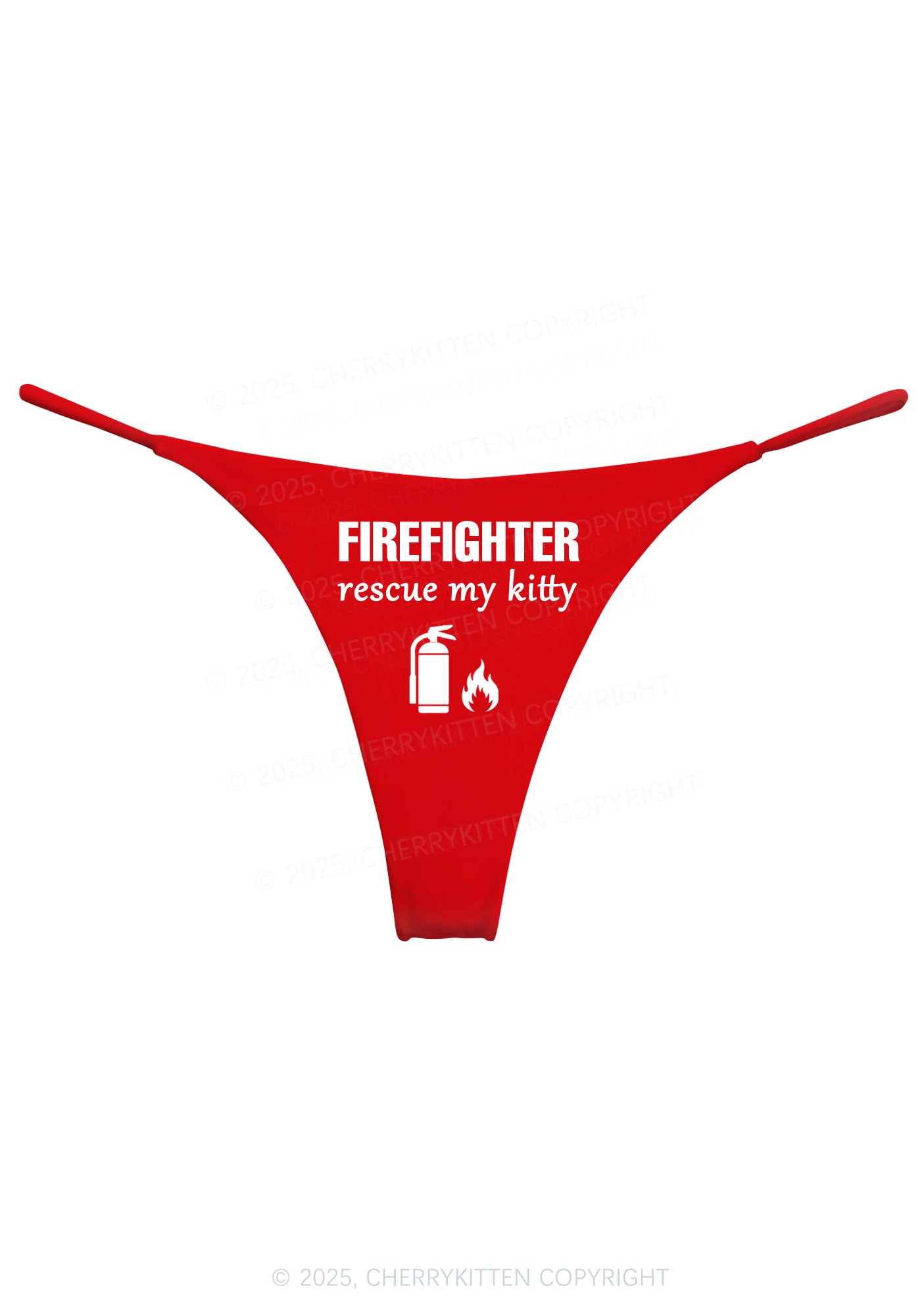 Firefighter Rescue My Kitten Y2K Bikini String Thong Cherrykitten