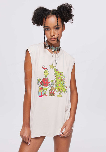 Christmas Tree Gift Y2K Washed Tank Cherrykitten
