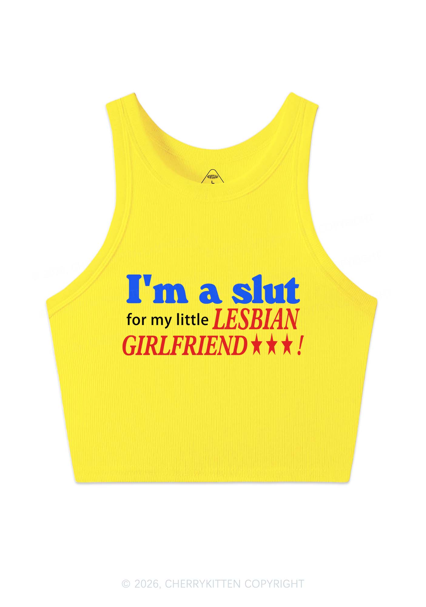 Slxt For Lesbian Girlfriend Pride Y2K Crop Tank Top Cherrykitten