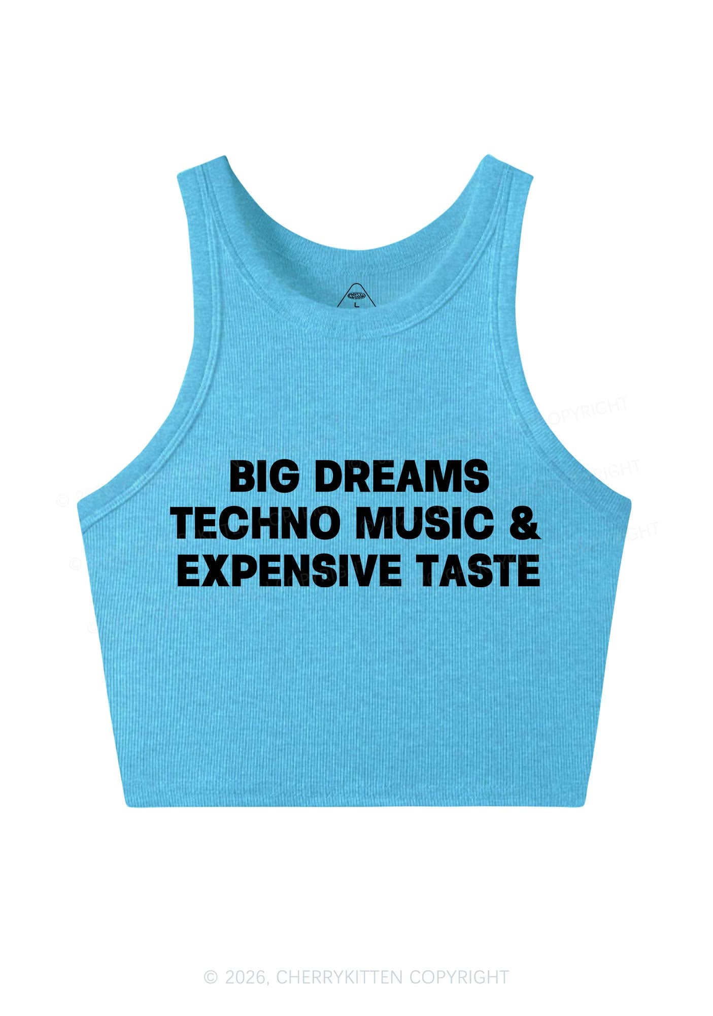 Big Dreams Techno Music Y2K Crop Tank Top Cherrykitten