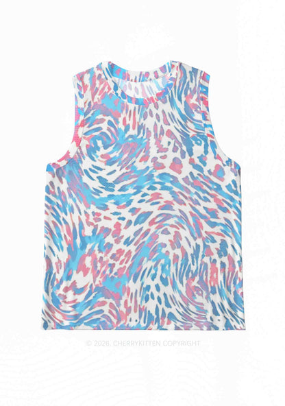Trans Leopard Pride Y2K Mesh Muscle Tank Cherrykitten