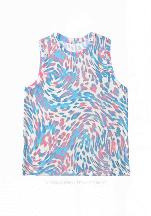 Trans Leopard Pride Y2K Mesh Muscle Tank Cherrykitten