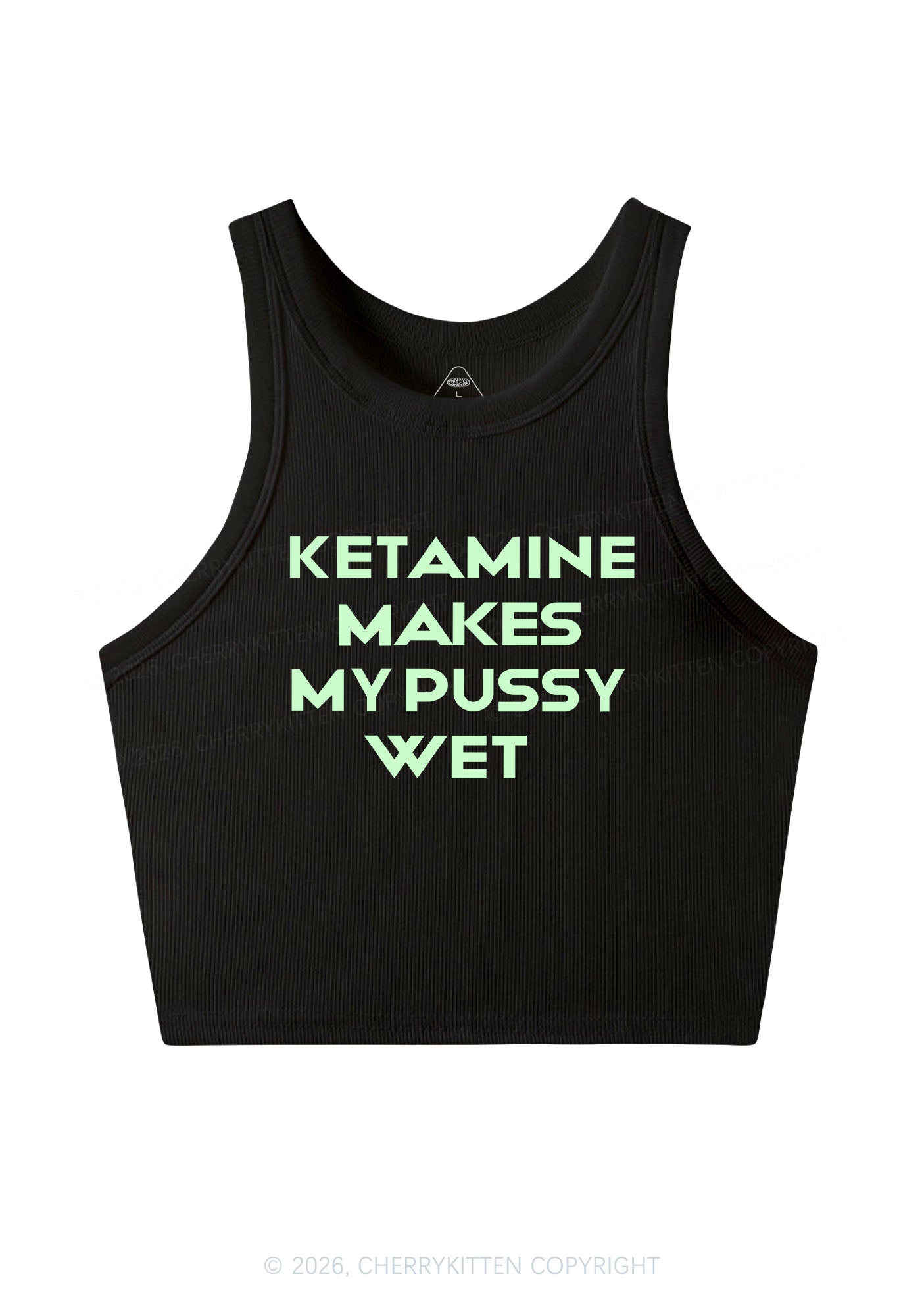 K Makes My Puxxy Wet Y2K Crop Tank Top Cherrykitten