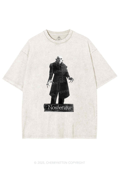 Halloween Male Vampire Y2K Shirts Washed Tee Cherrykitten