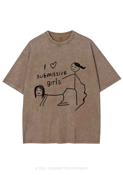 I Love S Girls Pride Y2K Shirts Washed Tee Cherrykitten