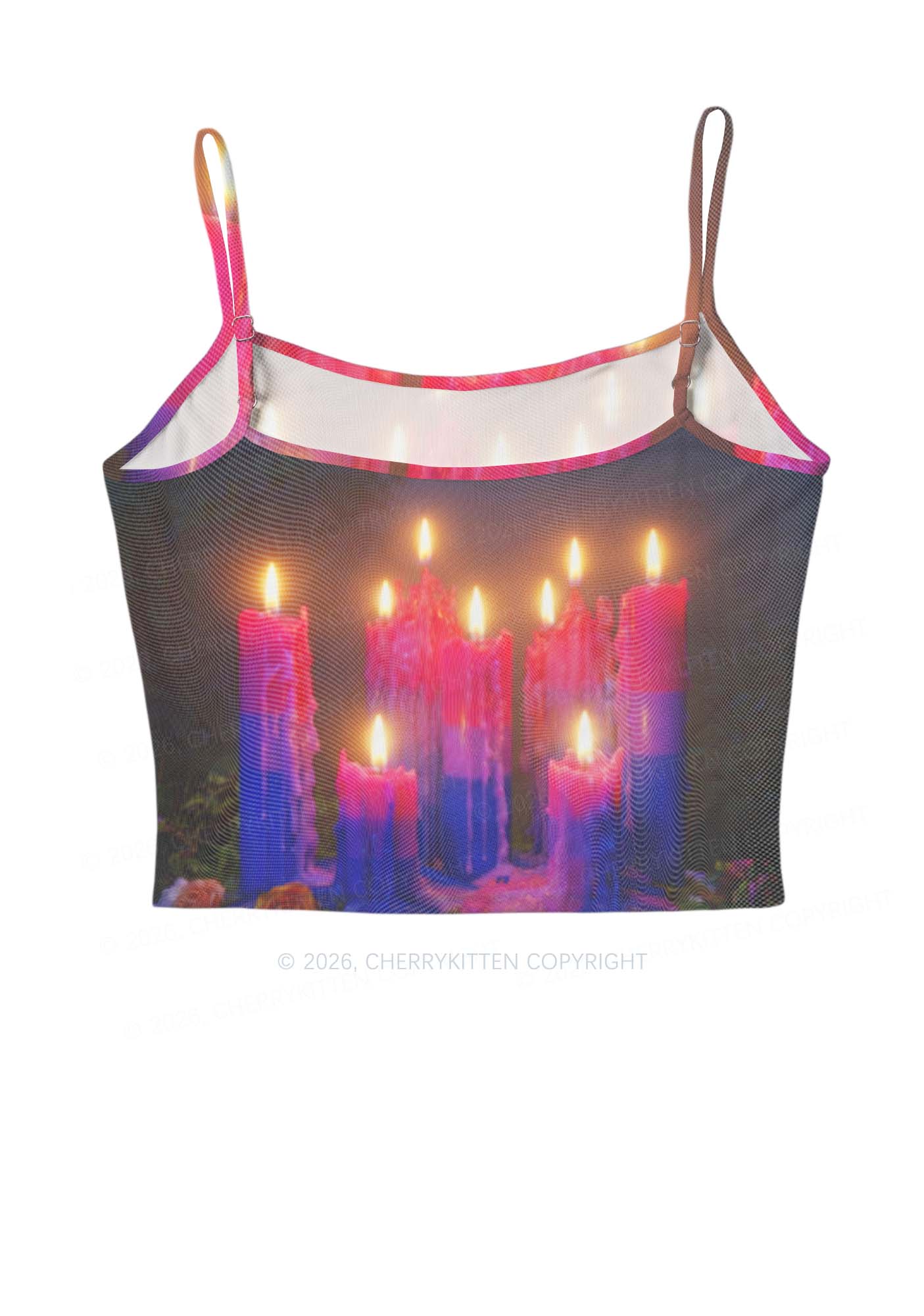 Bisexual Melting Candles Pride Y2K Mesh Cami Tank Cherrykitten