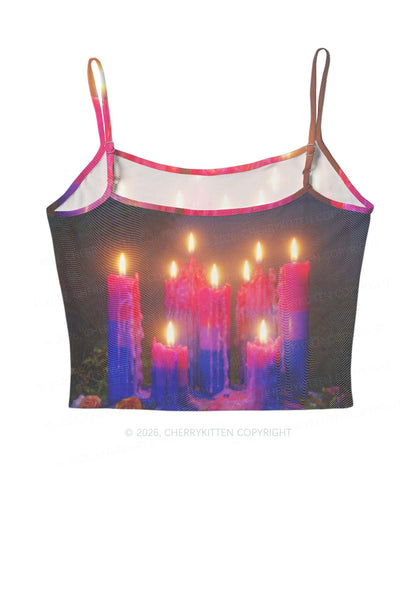 Bisexual Melting Candles Pride Y2K Mesh Cami Tank Cherrykitten