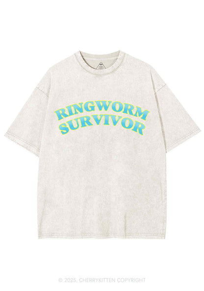 Ringworm Survivor Y2K Shirts Washed Tee Cherrykitten