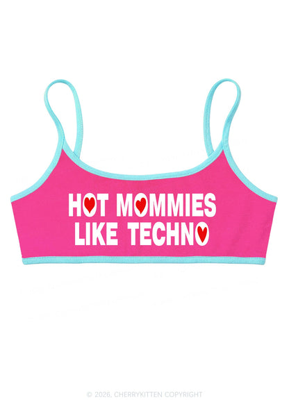 Hot Mommies Like Techno Y2K Super Crop Cami Cherrykitten