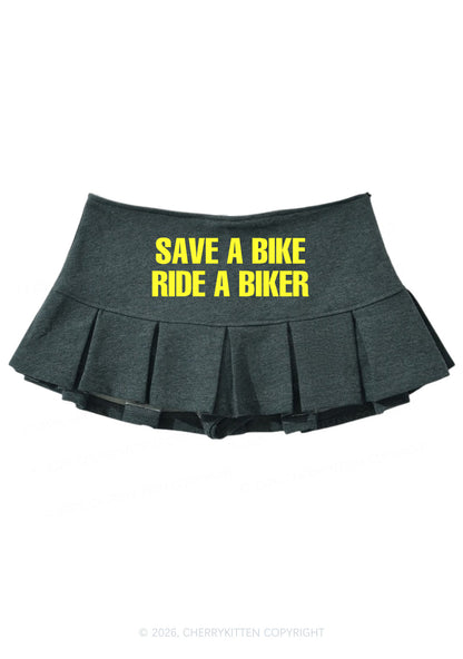 Save Bike Ride Biker Y2K Mini Pleated Skirts Cherrykitten