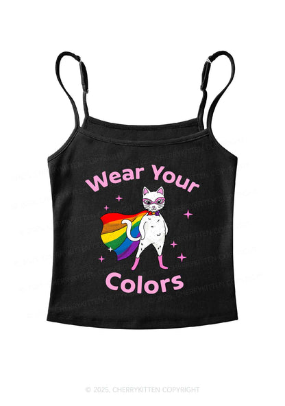 Pride Flag Cat Y2K Spaghetti Strap Cami Cherrykitten