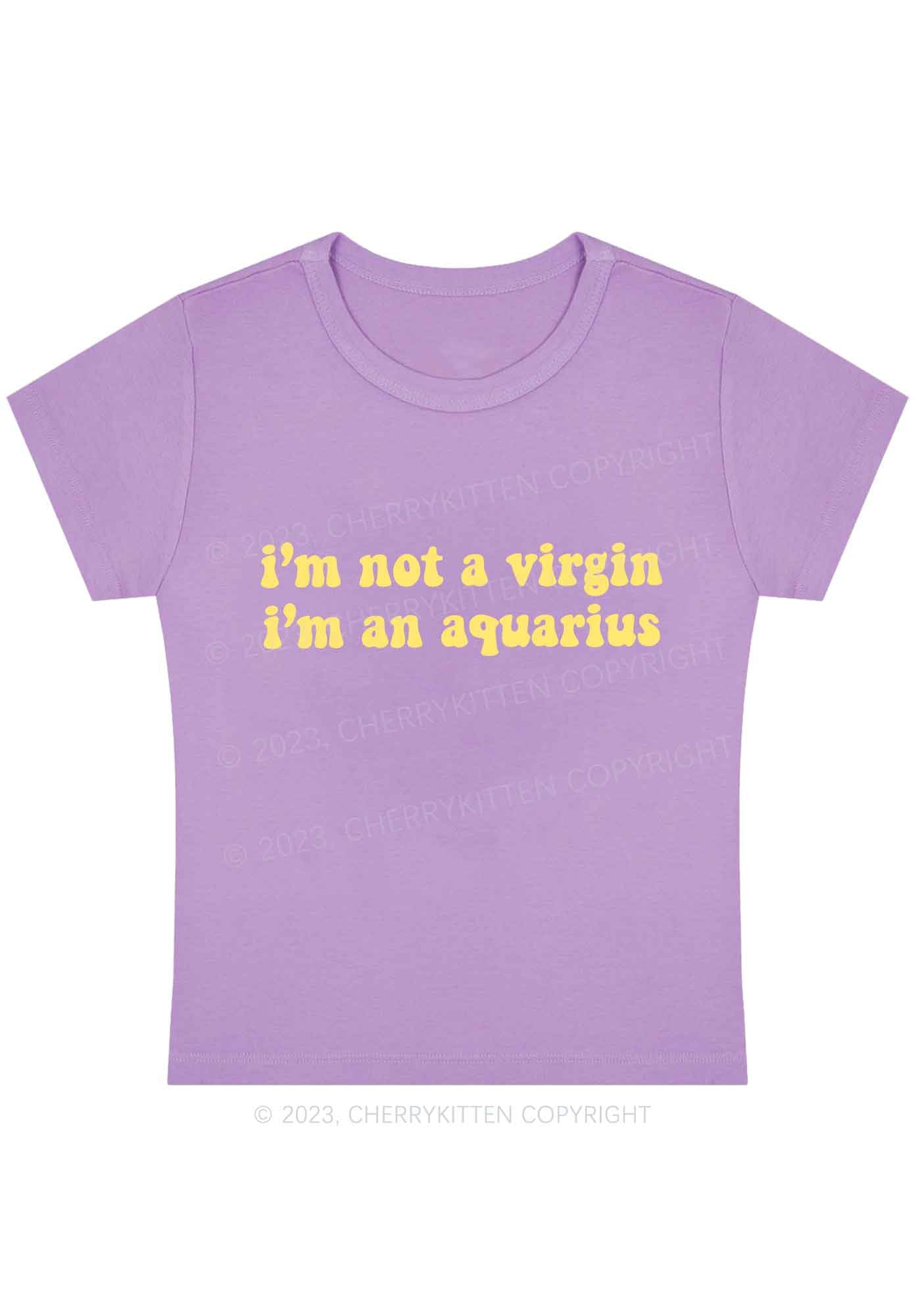 Curvy Custom Zodiac I'm Not A Virgin Y2K Baby Tee Cherrykitten
