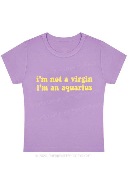 Curvy Custom Zodiac I'm Not A Virgin Y2K Baby Tee Cherrykitten