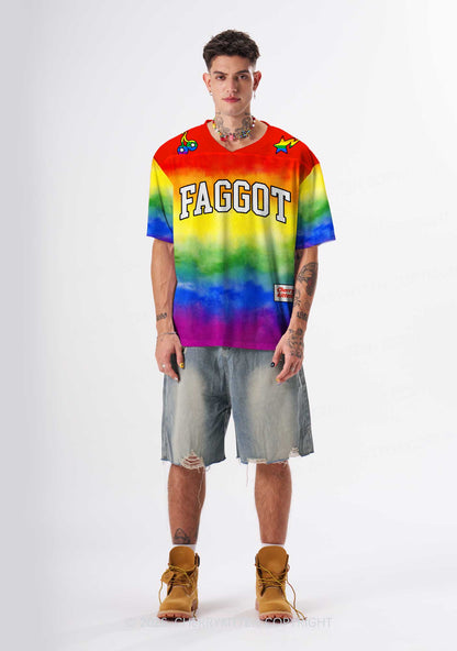 Rainbow Tie Dye Faggot Pride Y2K Sport Jersey Shirts Cherrykitten