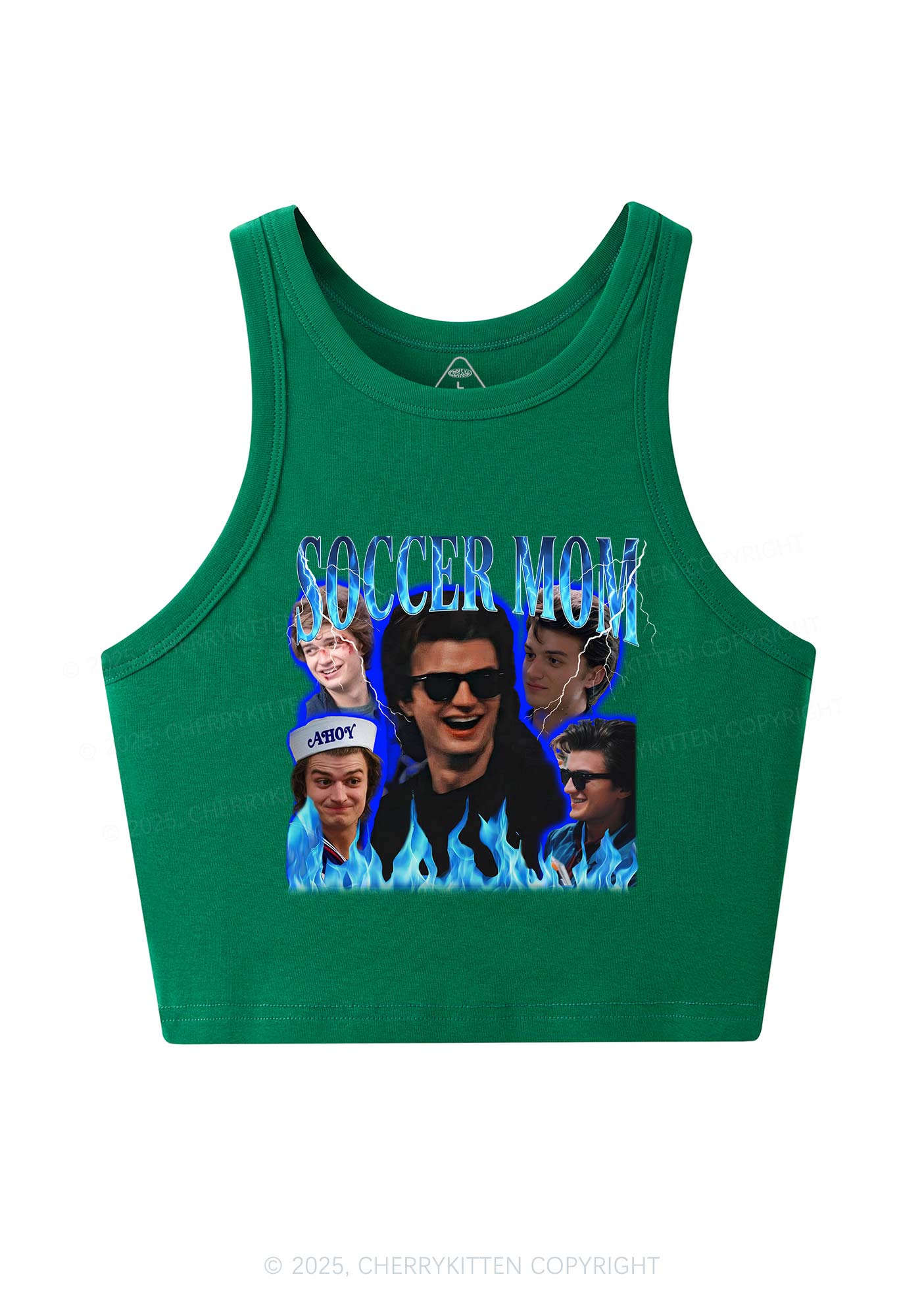 Blue Soccer Mom Y2K Crop Tank Top Cherrykitten