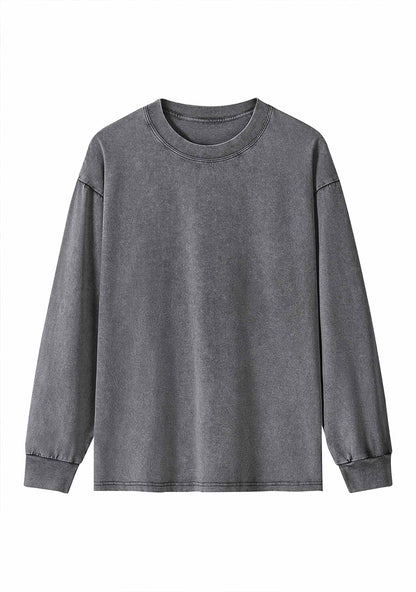 Plain Y2K Washed Long Sleeves Cherrykitten