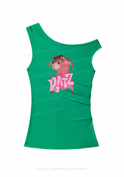 Pink Ratz Y2K Off Shoulder Tank Top Cherrykitten
