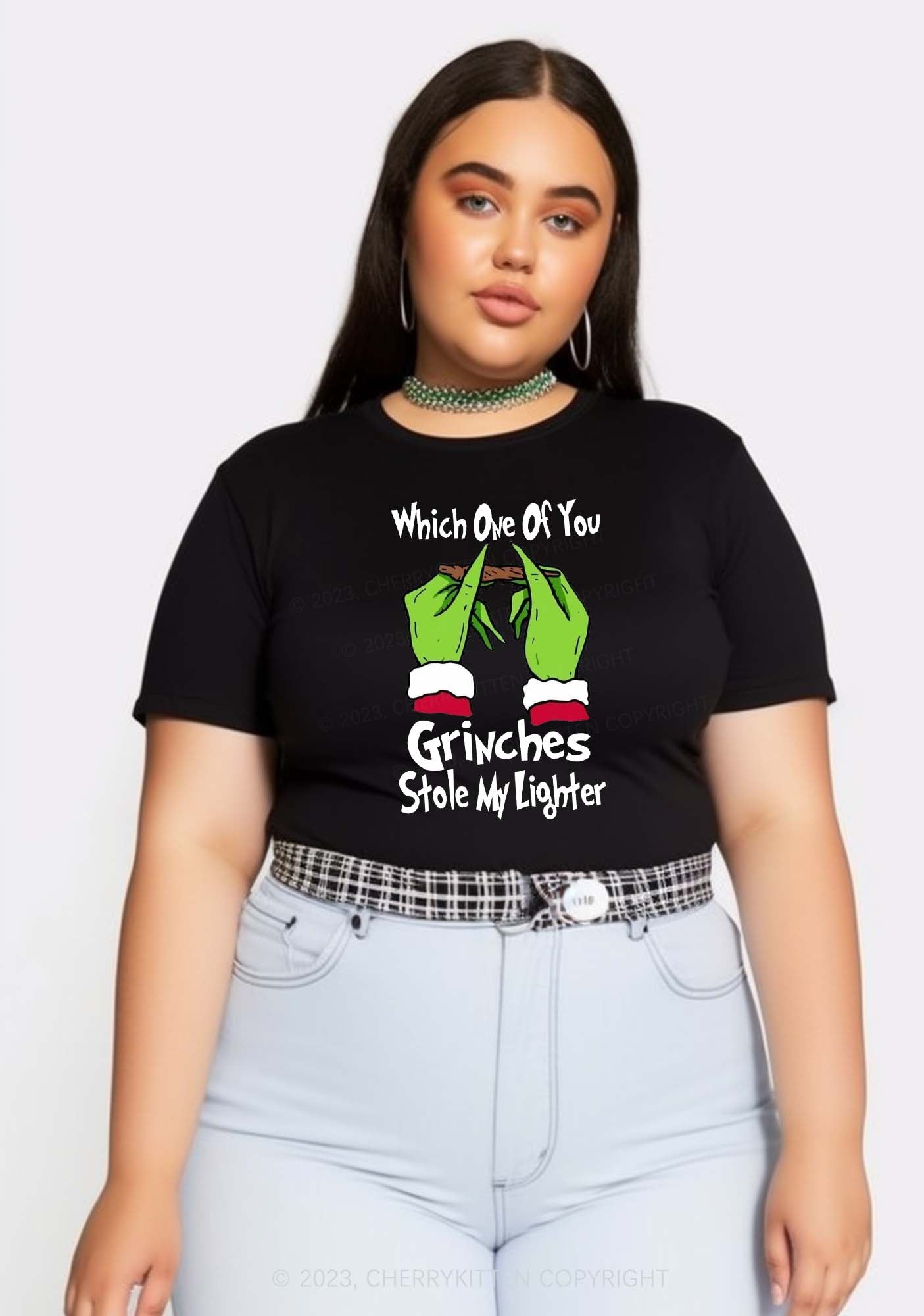 Which One Of You Stole My Lighter Christmas Baby Tee Cherrykitten