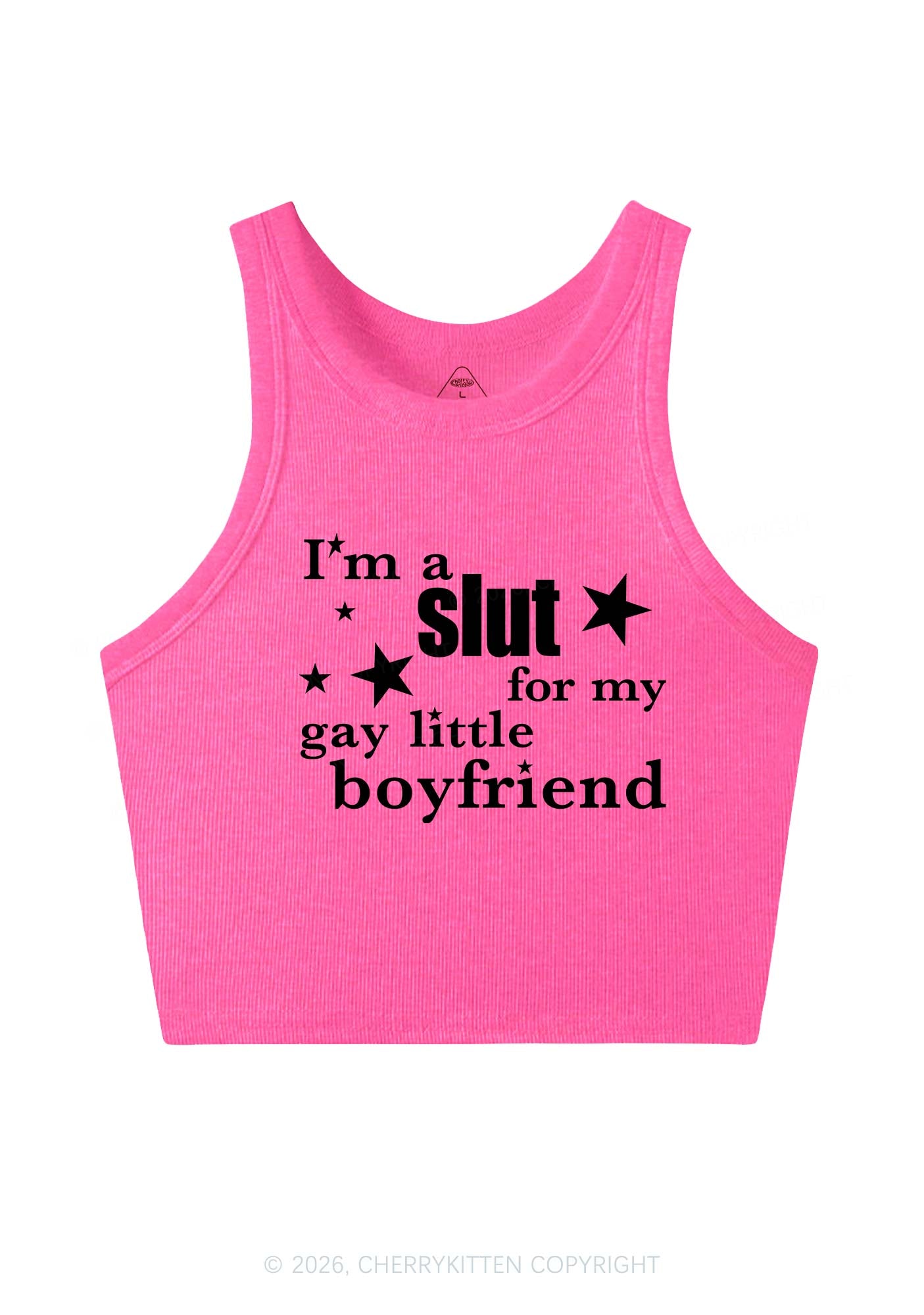 Slxt For My Gay Little BF Pride Y2K Crop Tank Top Cherrykitten