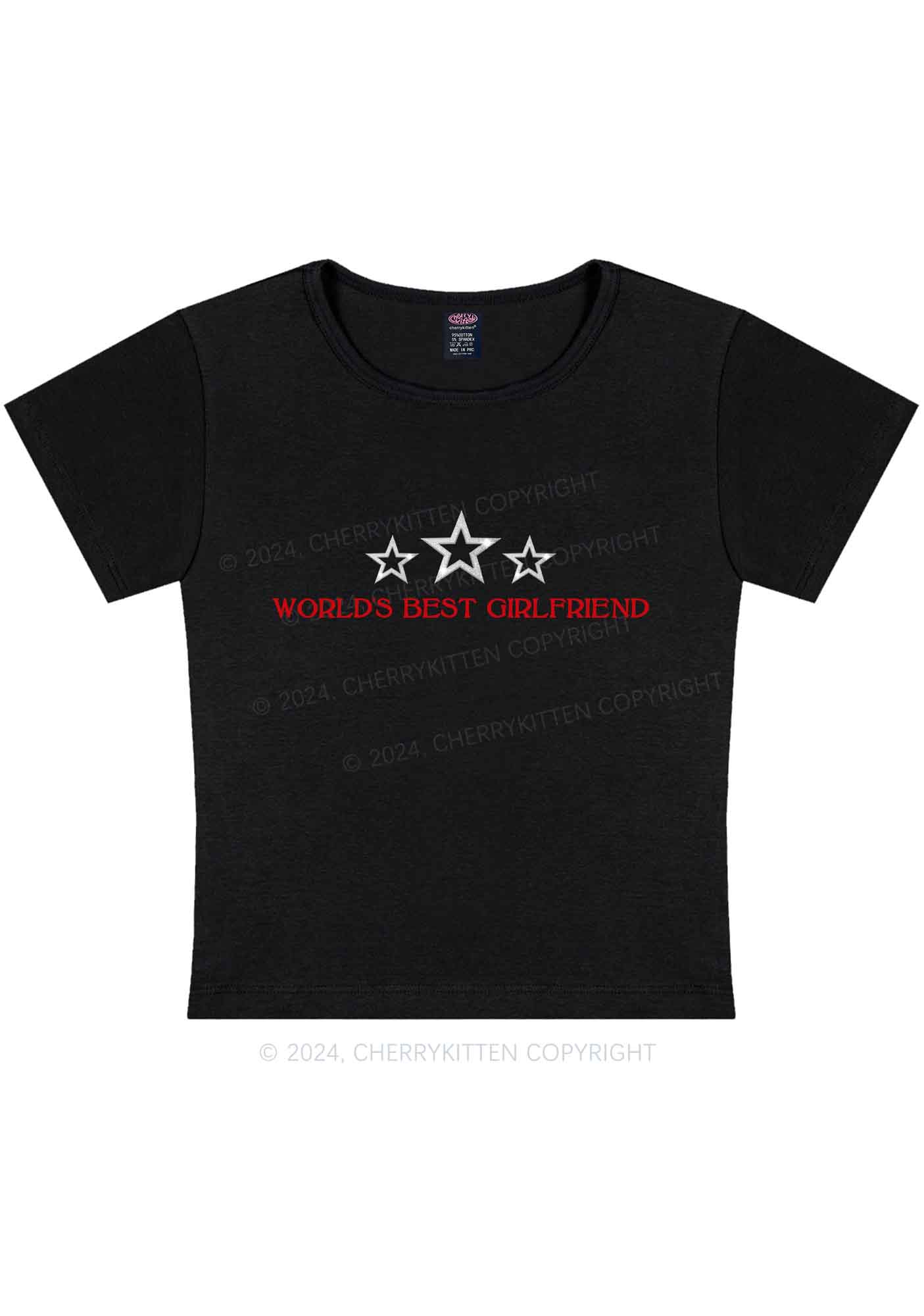 Curvy World's Best Girlfriend Y2K Baby Tee Cherrykitten