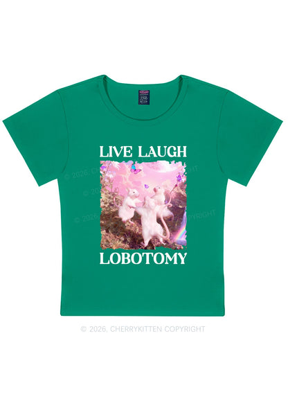 Live Laugh Lobotomy Rats Y2K Baby Tee Cherrykitten Art by OhStuffinell Taxidermy