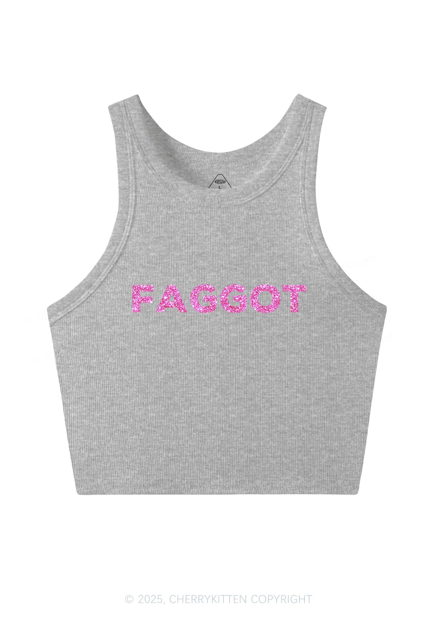 Glitter Faggot Pride Y2K Crop Tank Top Cherrykitten