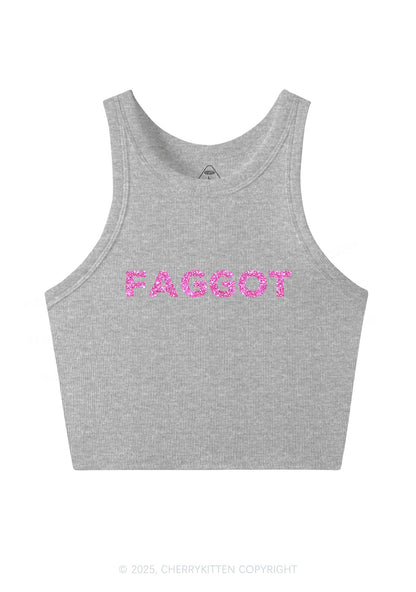 Glitter Faggot Pride Y2K Crop Tank Top Cherrykitten