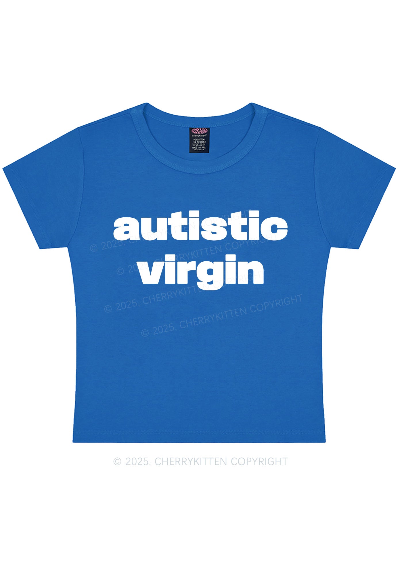Autistic Virgin Y2K Baby Tee Cherrykitten