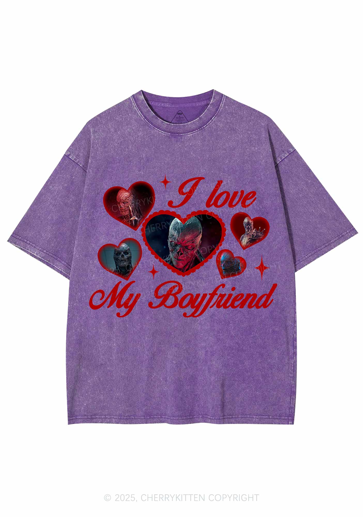 I Love My Boyfriend VN Y2K Shirts Washed Tee Cherrykitten
