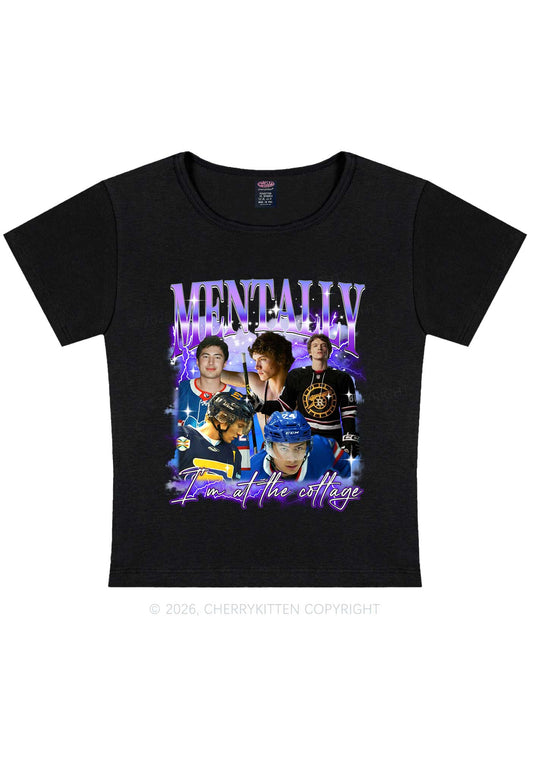 Purple Mentally At The Cottage HR Y2K Baby Tee Cherrykitten