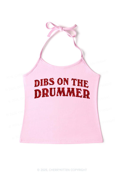 Glitter Dibs On The Drummer Y2K Halter Neck Cami Cherrykitten