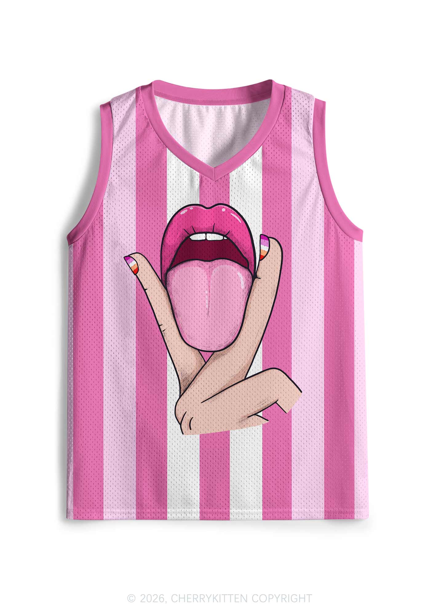 Lesbian Nails Lips Pride Y2K Sport Jersey Tank Cherrykitten