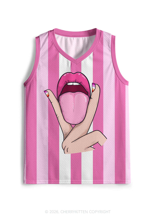 Lesbian Nails Lips Pride Y2K Sport Jersey Tank Cherrykitten