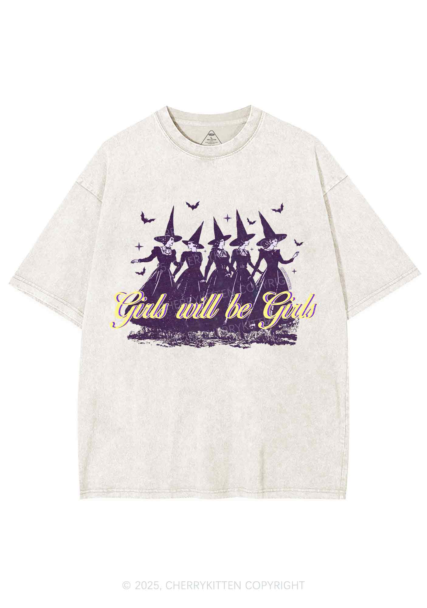 Halloween Witches Will Be Witches Y2K Shirts Washed Tee Cherrykitten