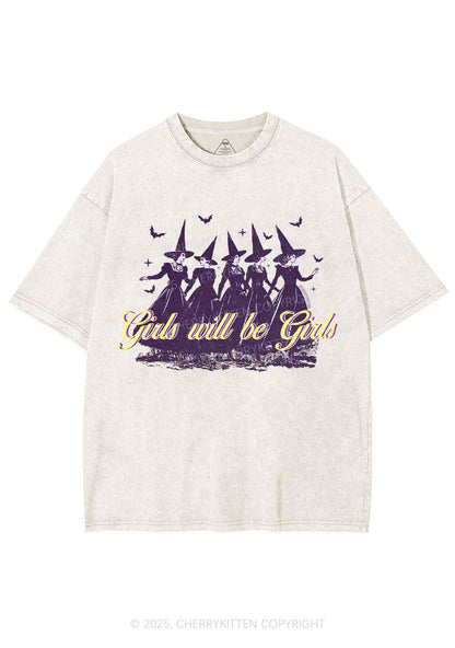 Halloween Witches Will Be Witches Y2K Shirts Washed Tee Cherrykitten
