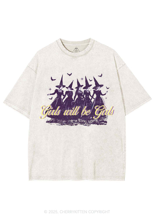 Halloween Witches Will Be Witches Y2K Shirts Washed Tee Cherrykitten