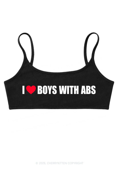 I Love Boys With ABS Y2K Super Crop Cami Cherrykitten