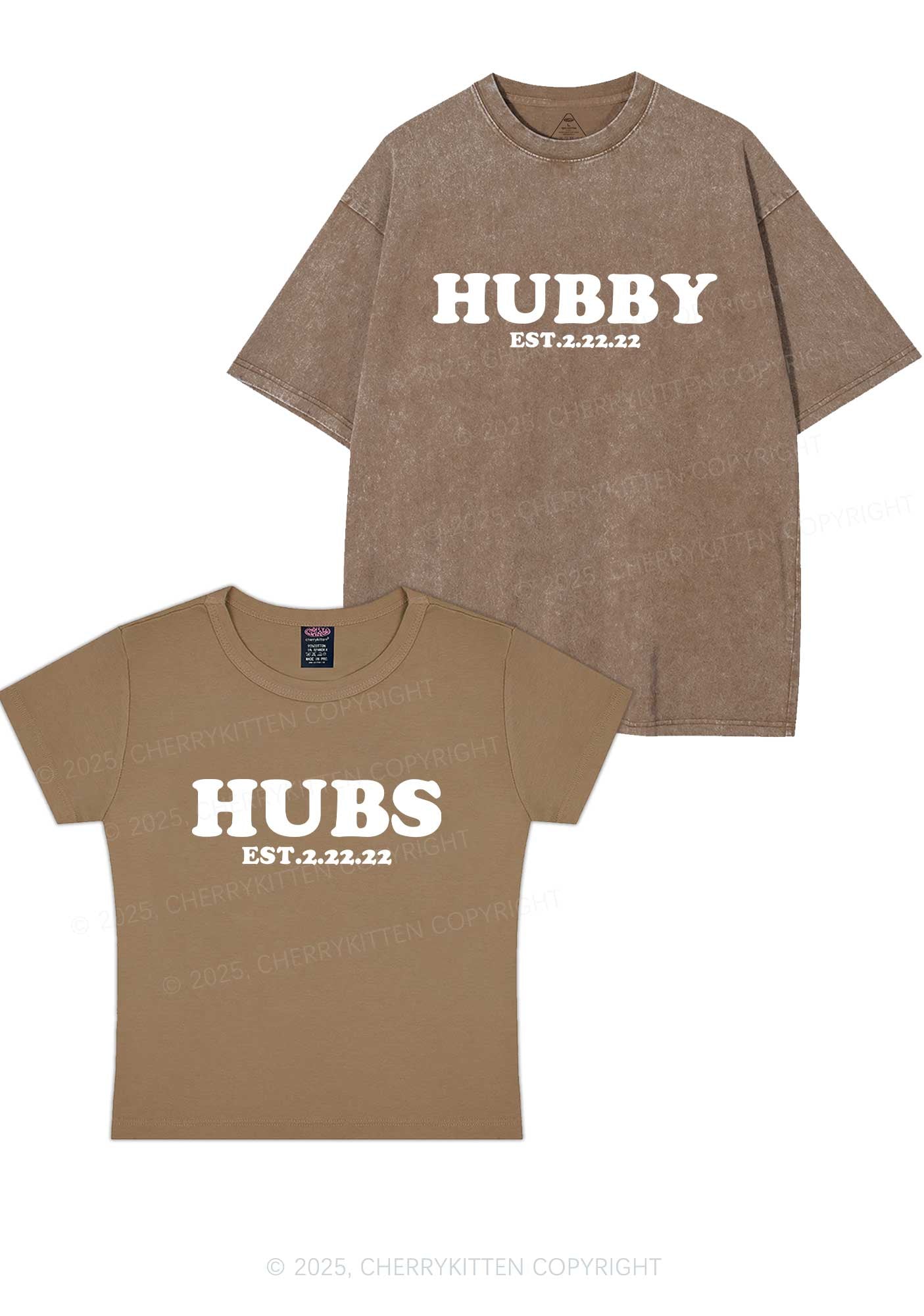 Hubs Hubby Y2K Valentine's Day Couple Shirt Cherrykitten
