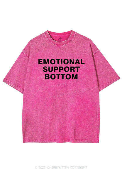 Emotional Support Bottom Pride Y2K Shirts Washed Tee Cherrykitten