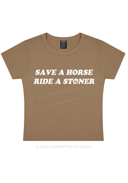 Save Horse Ride Stoner Y2K Baby Tee Cherrykitten
