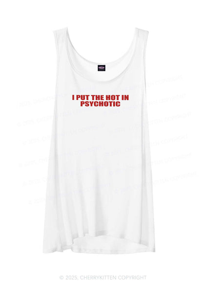 I Put The Hot In Psychotic Y2K Sheer Boyfriend Tank Cherrykitten