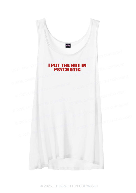 I Put The Hot In Psychotic Y2K Sheer Boyfriend Tank Cherrykitten