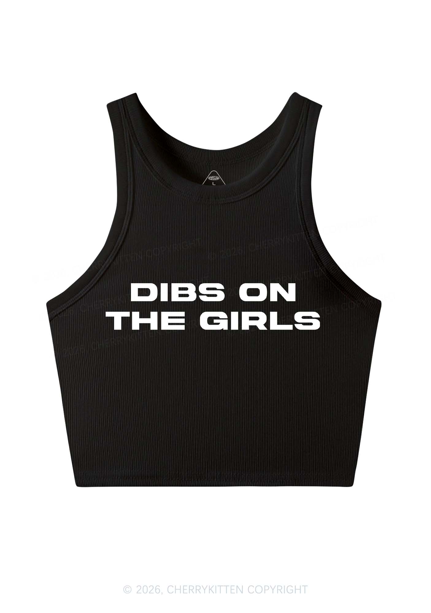 Dibs On The Girls Pride Y2K Crop Tank Top Cherrykitten